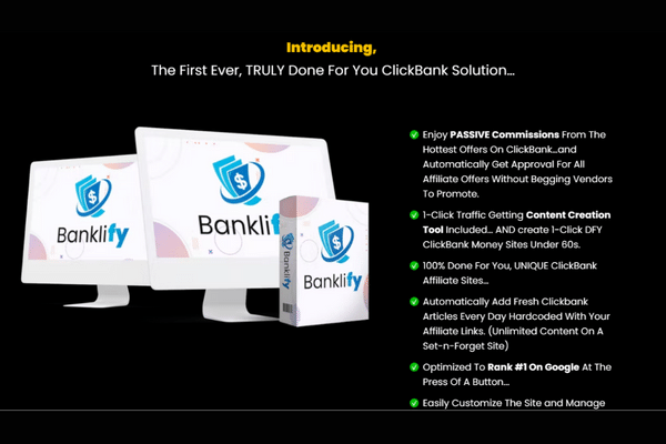BANKLIFY CLICKBANK TRAFFIC AUTOPOST DFY AFFILIATE WEBSITE COMMISION SUPER BONUS