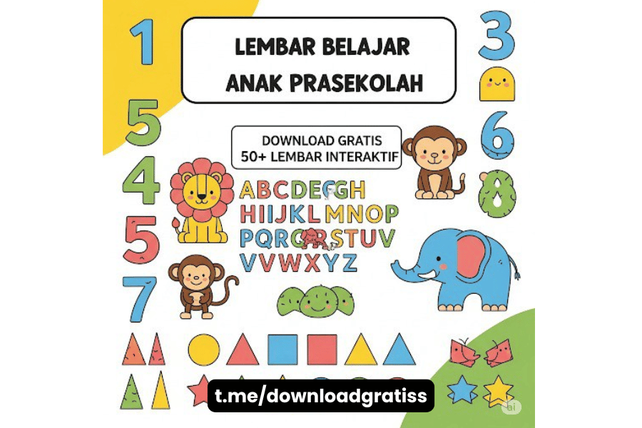 Download Gratis 50+ LEMBAR BELAJAR ANAK PRA SEKOLAH