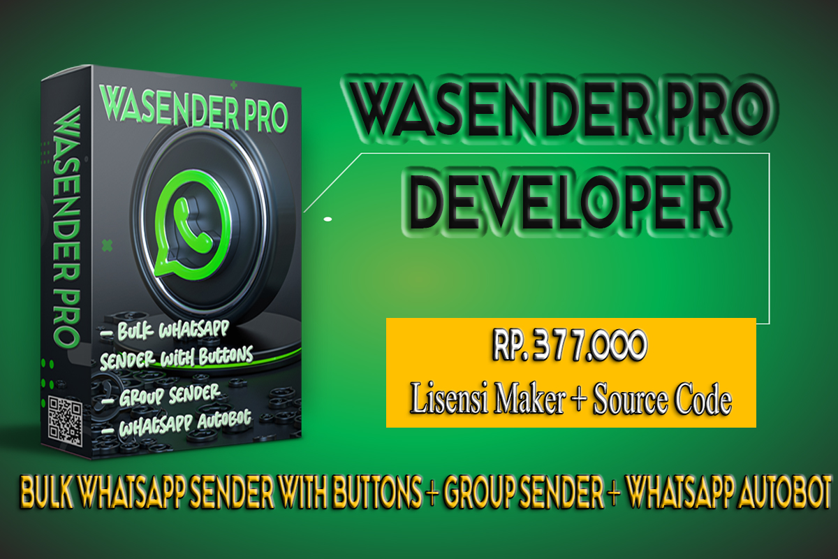 WaSender PRO DEVELOPER - Bulk WA Support Tombol [ Plus Lisensi Maker + Source Code]