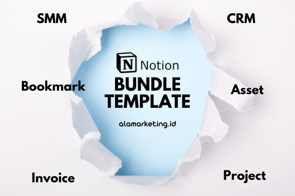 Notion Template Bundle Project SMM, CRM, Invoice Digital Assets, Bookmark Dll