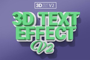 Paket 3D Text Effect for Photoshop v2