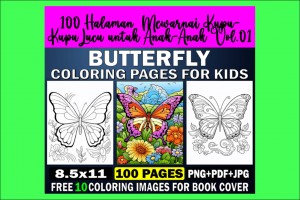 Bundle Premium Halaman mewarnai Kupu-kupu untuk anak (300 pages)