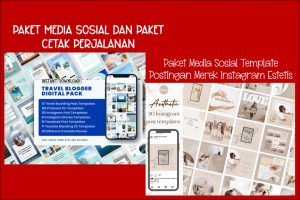 Paket Media Sosial Template Travel dan Merek 