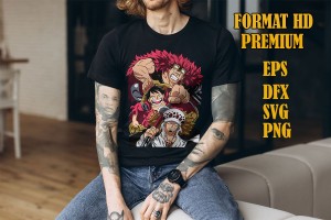 Premium Anime Bootleg File, Ready for DTF, DTG, Sublimation Printing, Anime png for shirts, png hd