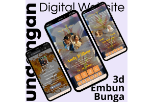 Undangan Digital Website Pernikahan 3D Embun Bunga Wedding Animasi Video Motion Eksklusif Link Wa
