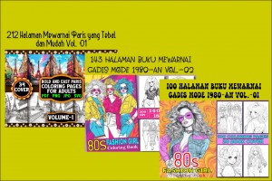 3 Bundle Halaman Mewarnai Paris dan fashion 1980-an