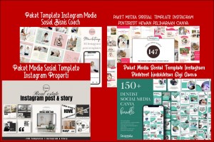 4 Bundle Template Sosial media Premium & Eksklusif Populer terbaik Vol.-11