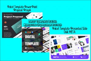 3 Bundle Paket Presentasi Proposal Proyek, Digital Marketing & Unik META