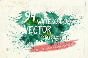 Paket 94 Water Color Vector Brushes for Adobe Illustrator