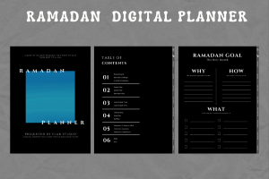Ramadan Digital Planner with Hyperlink (dark ver)