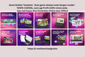 Game Builder Template - Buat game edukasi anak dengan mudah - TANPA CODING, Jual Lagi Profit 100% Untuk anda. Bisa Dimainkan Online atau Offline