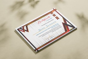 Nice-CF 001 Red and Gold Certificate Frame