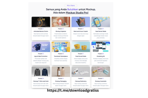Mockup Studio Pro - Buat Mockup Untuk Desain Anda, Mulai dari Website, Tshirt, Hingga Makanan Dengan Blender atau Powerpoint.