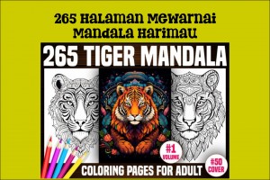 265 Halaman Mewarnai Mandala Harimau