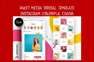 Paket Media Sosial Template Instagram COLORFUL Canva